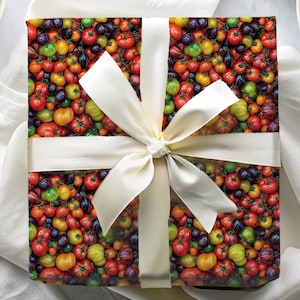 Heirloom Tomato Gift Wrap - Tomato Wrapping Paper, Foodie Gift Wrap, Heirloom Tomato Wrapping Paper