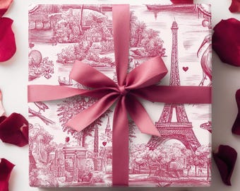 French Toile Wrapping Paper: Wedding Gift Wrap