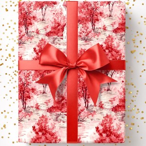 French Toile Gift Wrap - French Toile Wrapping Paper, Toile Gift Wrap, Floral Wrapping Paper