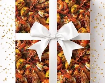 Seafood Boil Wrapping paper: Foodie Gift Wrap