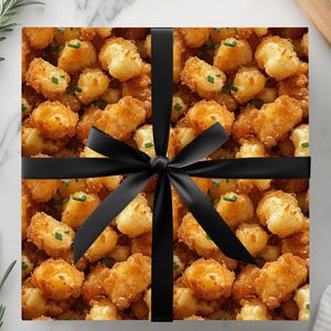 Cheese Curd Gift Wrap - Cheese Curd Wrapping Paper, Fried Cheese Curds, Foodie Gift Wrap, Cheese Gift Wrap