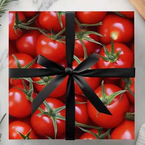 Tomato Gift Wrap - Tomato Wrapping Paper, Foodie Gift Wrap, Vegetable Gift Wrap