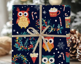 Owl wrapping paper: Christmas Gift wrap