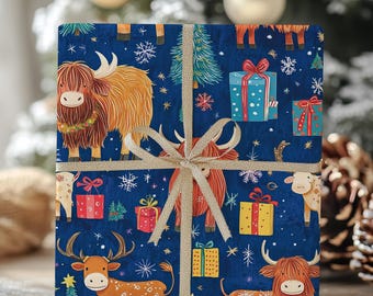 Highland Cow wrapping paper: Christmas Gift Wrap