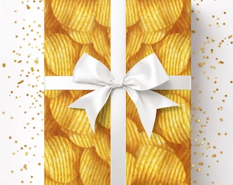 Ridged Potato Chip Wrapping Paper: Snack Gift Wrap