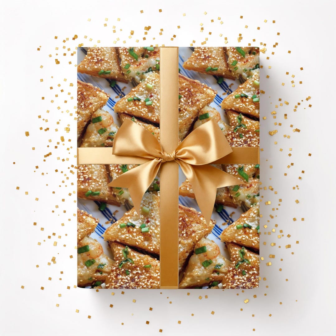 Shrimp Toast Wrapping Paper: Chinese Food Gift Wrap - Etsy