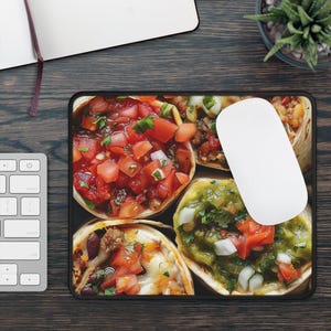 Burrito Gaming Mouse Pad | 9&quot; x 7&quot; | Burritos | Gift | Desk Accessory | Home office | Foodie gift | Mousepad | Tex Mex food | Burrito