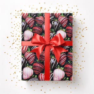 Chocolate covered Strawberries Wrapping Paper: Valentines Gift Wrap, Foodie image 2