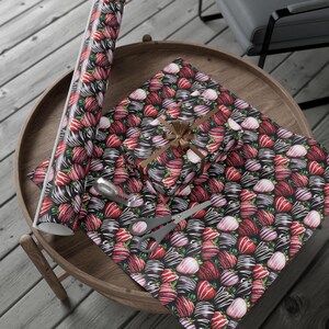 Chocolate covered Strawberries Wrapping Paper: Valentines Gift Wrap, Foodie image 8