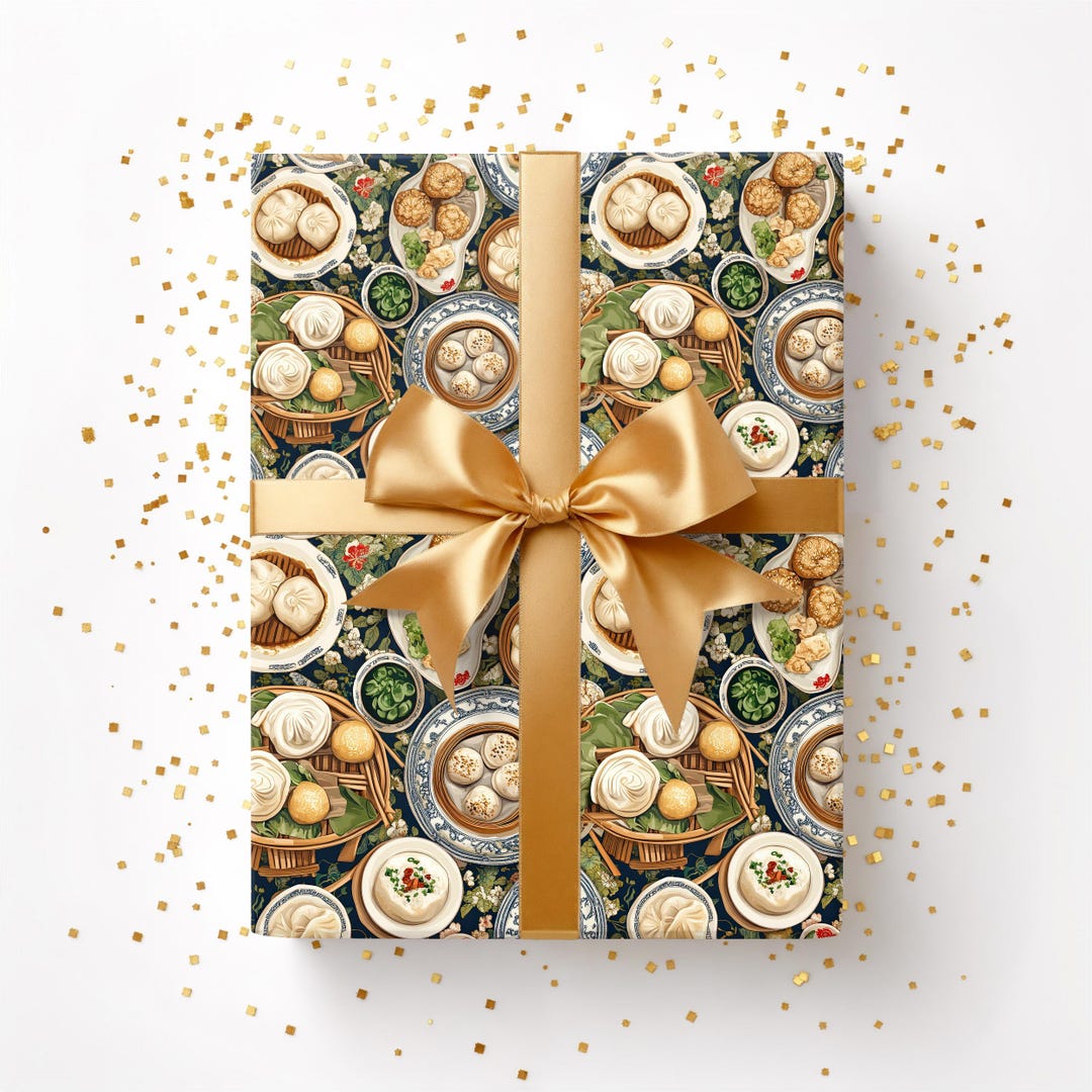Chinese Dim Sum Wrapping Paper: Asian Food Gift Wrap, Foodie - Etsy