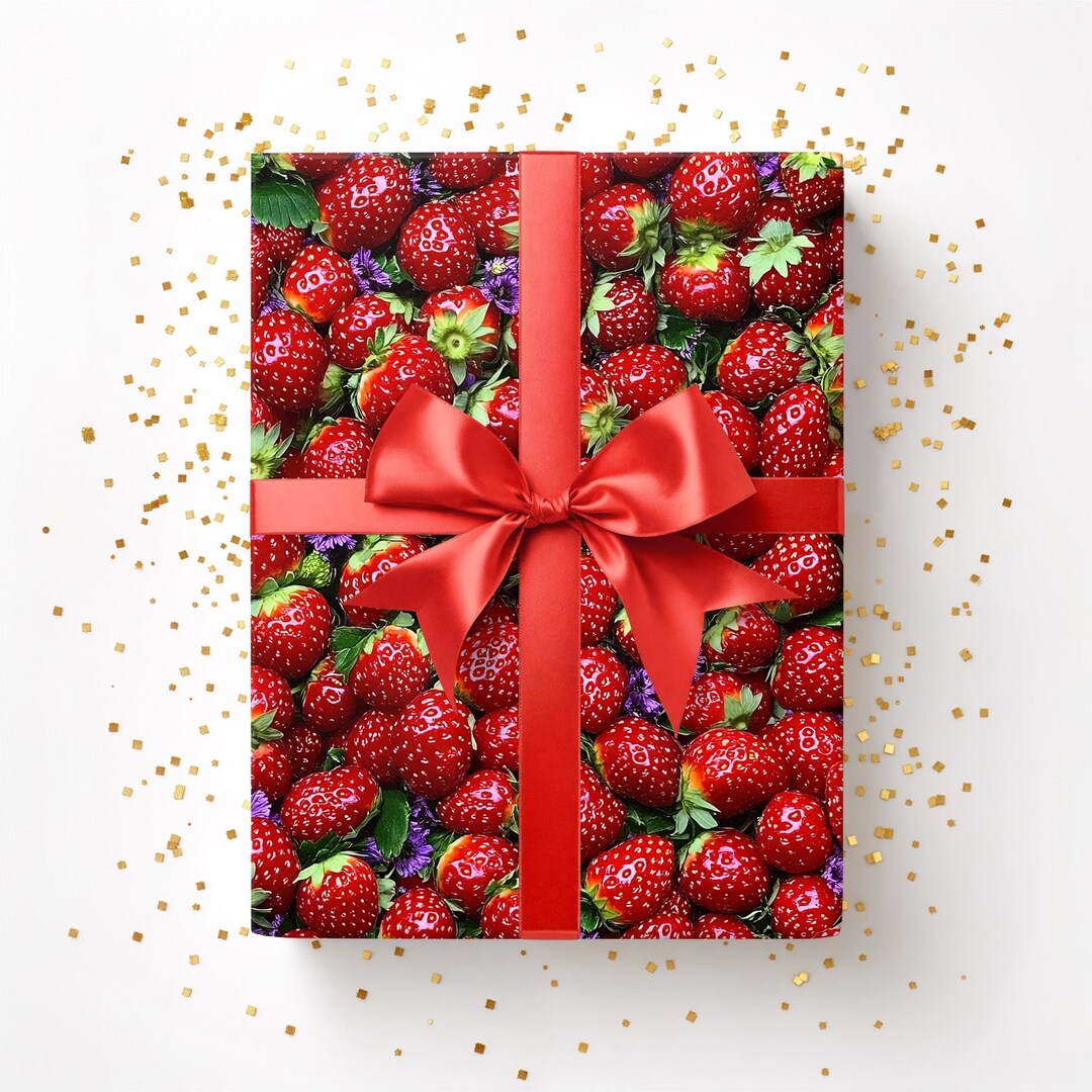 Gooseberry Wrapper Strawberry Gift Wrap: Foodie Wrapping Paper, Berries - Etsy