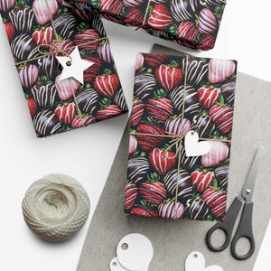 Chocolate covered Strawberries Wrapping Paper: Valentines Gift Wrap, Foodie image 4