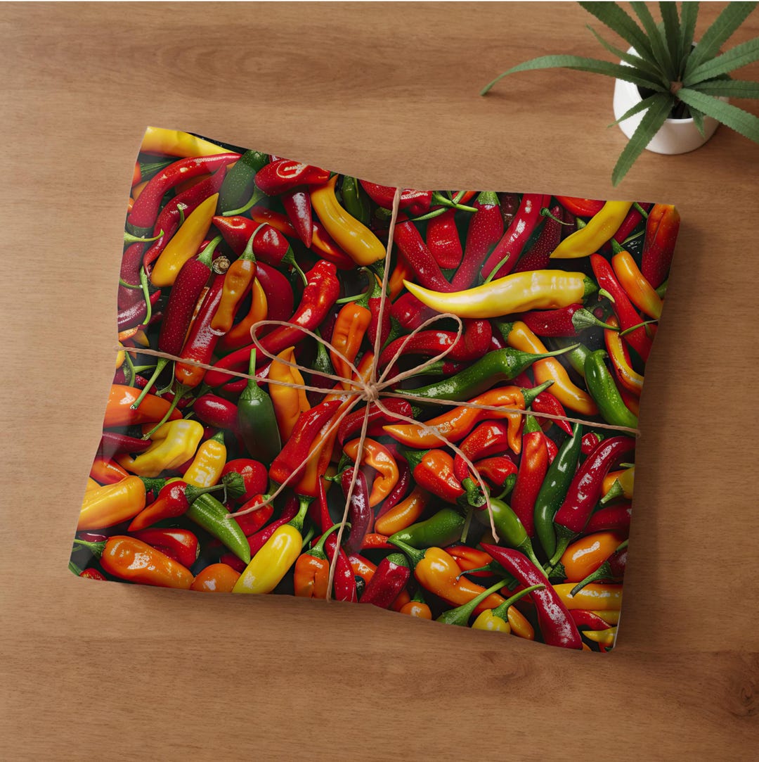 Chili Pepper Wrapping Paper: Foodie Gift Wrap - Etsy