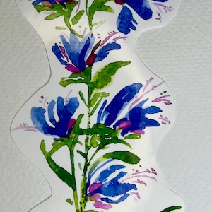 blau violett und rosa aquarell blumenstengel 3 - 6 cm hoch nach wunsch