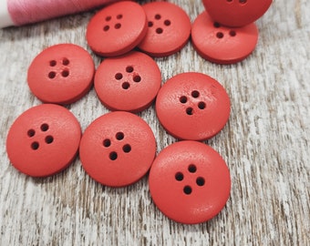 Buttons for toddler jackets, Wooden buttons, Buttons for children sweaters, Cute wood buttons, Round, 20mm, 3/4", 4 holes, Set of 10