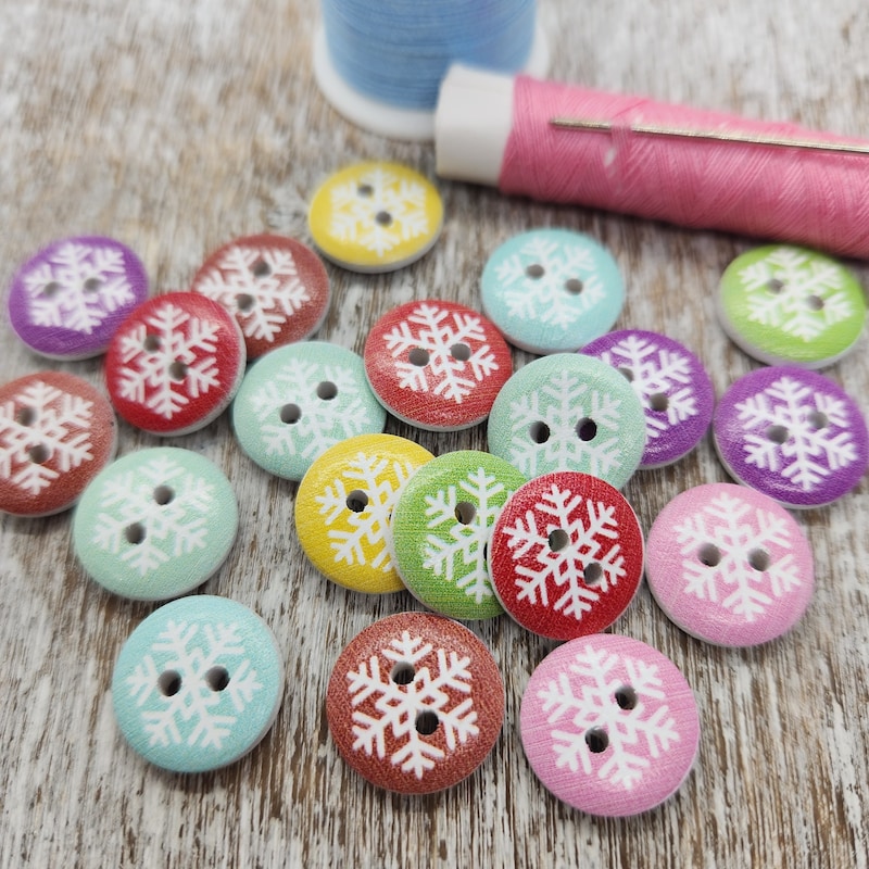Snowflakes Buttons - Etsy