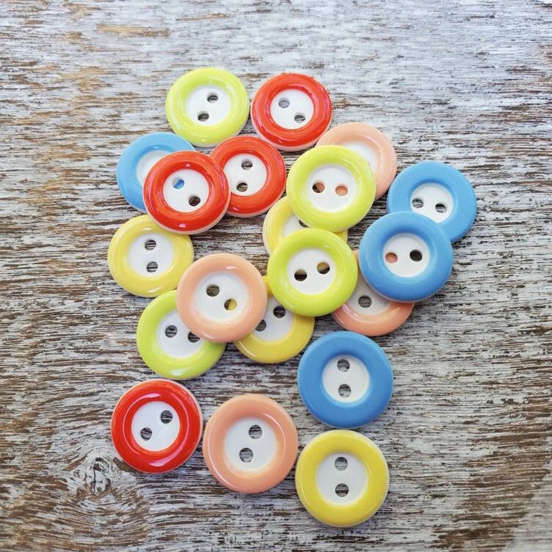 Ryman Buttons Colorful Painted Rim Buttons, Doll Clothes Buttons, Cute Resin Buttons ...