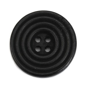 Black wooden buttons for knitting, Decorative Wood  buttons,  Coat buttons, Sewing, Round, 25mm,  1 inch, 4 holes, Sets of  10