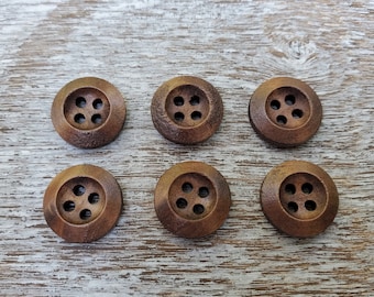 Small wood buttons, Children buttons, For Baby Sweaters, Round, 13mm, 1/2"