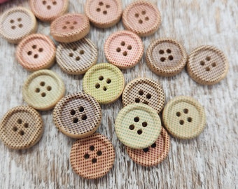 Buttons for knitting, Baby sweater buttons, Wooden button, Cute children buttons, Random mixed polka dot, 15mm, 5/8", Set of 10, 20 or 50