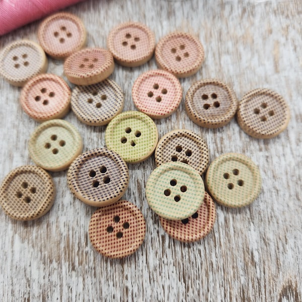 Buttons for knitting, Baby sweater buttons, Wooden button, Cute children buttons, Random mixed polka dot colors, 15mm, 5/8", Set of 10 or 20