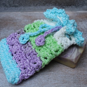 Set of 2 PDF crochet patterns, Soap saver patterns 1 and 2, Soap pouch, Soap bag, DIY crochet image 1