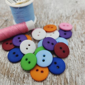 Mixed colors resin buttons, Cute buttons for children shirts, Buttons for baby sweaters, Round, 18mm, Approx 3/4&quot;, 2 holes, Set of 10 or 20