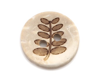 Leaf pattern coconut buttons, Small  Recycled buttons for sweaters, 13mm, 1/2" ,   Sets of 10