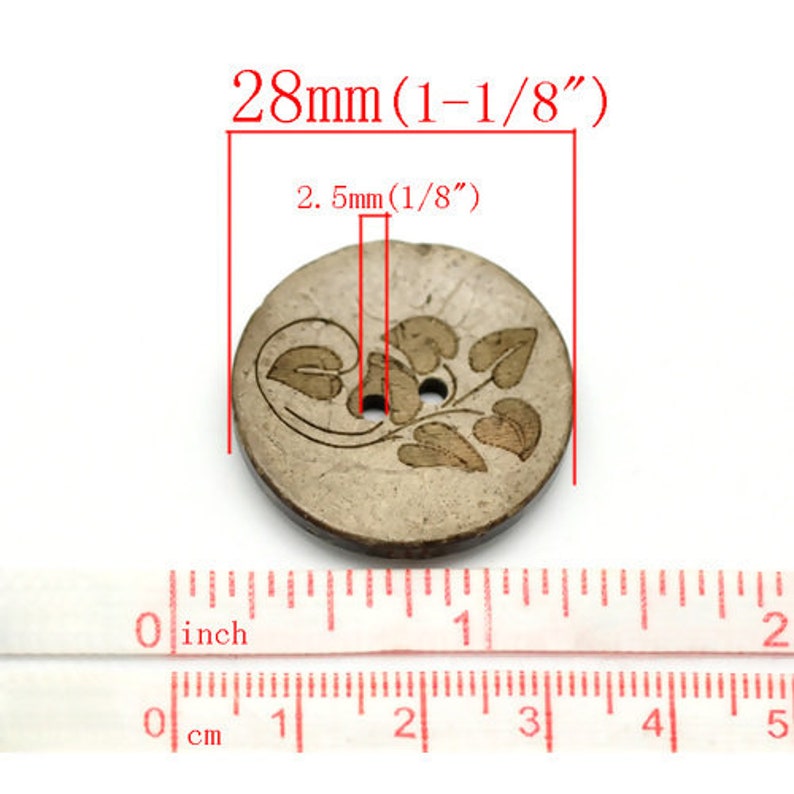 MAYJOYDIY 30-Pack Large Coconut Buttons – 2 Inch, 2-Hole, Natural Brown For Sewing, Crafts & Decor 10 thumbnail image