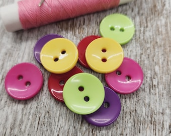 Buttons for sewing, Cute children buttons, Buttons for baby sweaters, Buttons for shirts, Resin, 15mm, 5/8",  Set of of 10 or 20