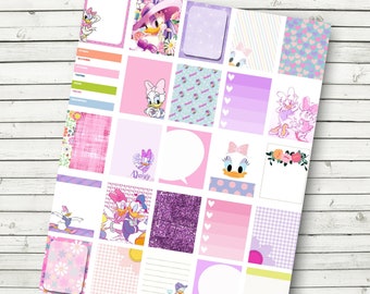 Daisy Duck Planner Sticker Sheet - DIY Print at Home - Daisy Calendar Printable Stickers - fits Erin Condren Life Planner