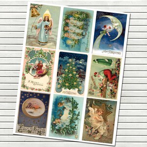 Cartes de Noël victoriennes et étiquettes Clipart Sheet - VictorianEphemera Clipart Christmas -vintage Santa - Junk Journal INSTANT DOWNLOAD