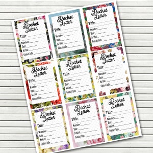 Parte trasera de la carta de bolsillo - Plantilla de tarjeta de bolsillo - Etiquetas de tarjetas de bolsillo - Flores de respaldo de tarjetas comerciales - Plantilla para tarjetas de bolsillo DESCARGA INSTANTÁNEA