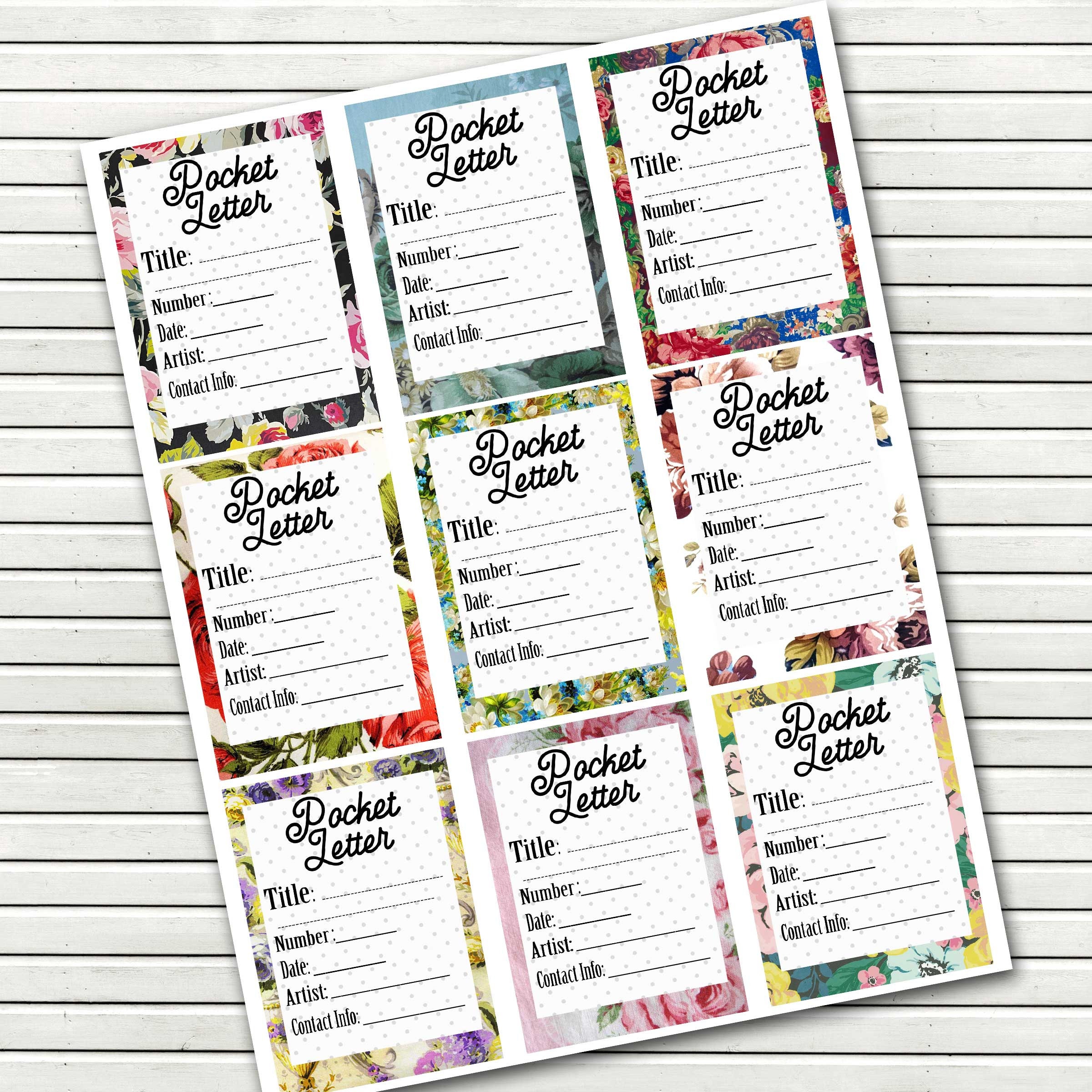 Pocket Label Card Pocket Letter Backside - Pocket Card Template - Pocket Card Labels ...