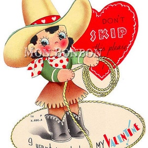 Super Cute Cowgirl Valentine Clip Art Image Transfer .png and Jpg Image ...