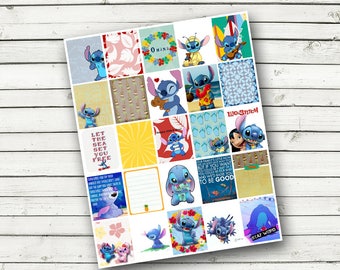 Lilo and Stitch Planner Sticker Sheet - Instant Download - Print at Home, Agent 626, Ohana, Scrump, Stitch Stickers - ECLP - Life Planner