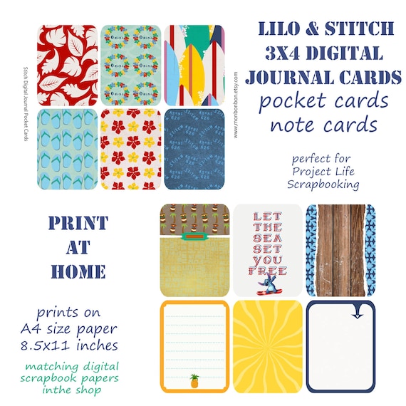 Lilo & Stitch 3x4 Pocket Cards for Digital Scrapbooking, Project