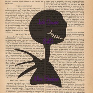 Jack Skellington Cameo Alptraum vor Weihnachten digitale Collage Wörterbuch Kunst - DIY Sie Print - sofort herunterladen