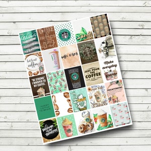 Starbucks Themed Planner Printables - DIY Print at Home - Coffee Planner Printable Sticker Sheet - Fits Erin Condren Life Planner - Latte