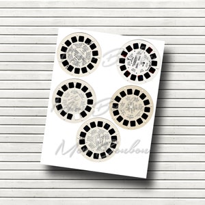 Digitale Collage Sheet von ViewMaster Reels - DIY you print - Pinocchio, Zauberlehrling, Lady und Strolch, Cinderella, Micky