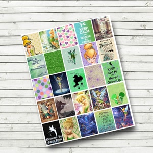 Tinkerbell Planner Sticker Sheet - Digital Planner Stickers - Print at Home - Planner Stickers - fits Erin Condren Life Planner - DIY