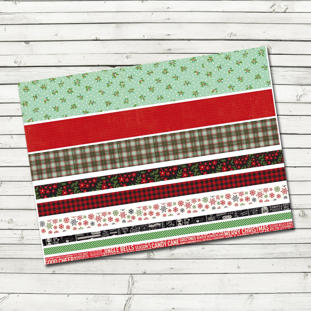 Digital Christmas Washi Tape Sheet - Digital - Instant Download - DIY ...