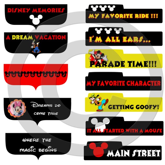 Digital Scrapbooking Tabs - DIY Printable - INSTANT DOWNLOAD