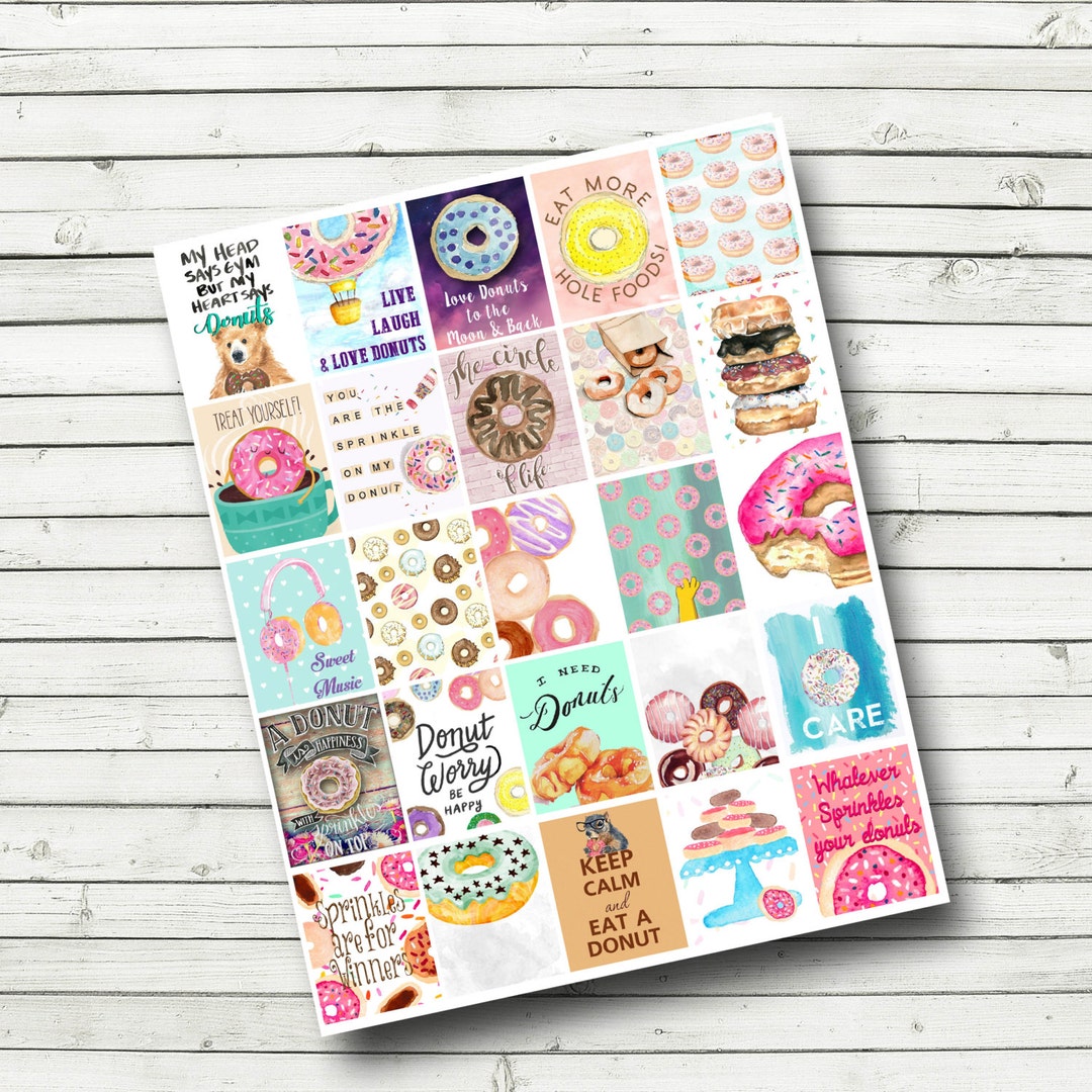 Donuts Planner Printable Sheet - DIY Print at Home Planner Stickers ...