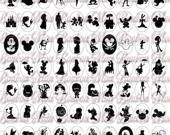 Cameos y siluetas joyería suministro -18x25mm óvalos- DIY imprimible - DESCARGA INSTANTE