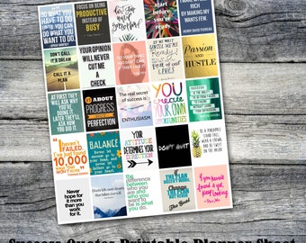 Success Motivational Quotes Life Planner Sticker Sheet - Print at Home - Printable Life Planner Stickers - fits Erin Condren Life Planners