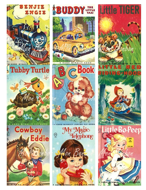 Vintage Children's Storybooks Collage Sheet - DIY Printables - INSTANT DOWNLOAD