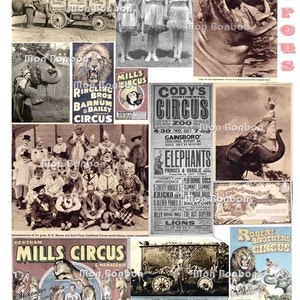 Vintage Circus Photos and Ephemera for Download - DIY Printable - INSTANT DOWNLOAD