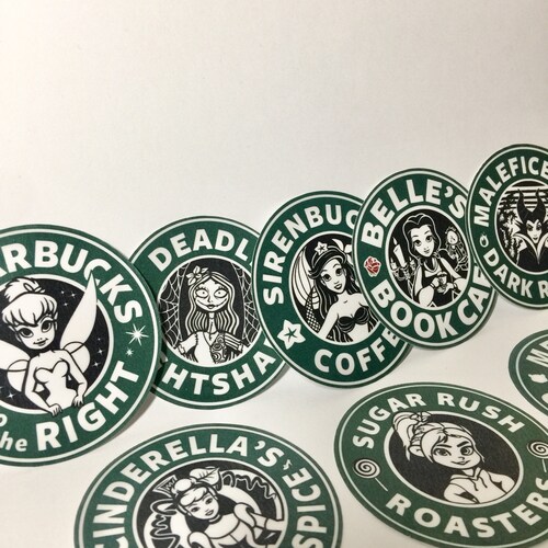Choice of 5 select stickers - Starbucks themed stickers - Waterproof - 3 inch - Sticker flair - tumbler stickers