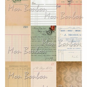 Vintage Ledger and Document Backgrounds Digital Collage Sheet - INSTANT DOWNLOAD